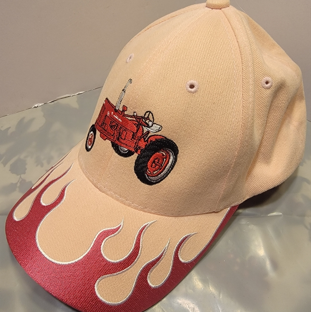 Magic Headwear Pink with Hot Pink Flames Tractor Hat
